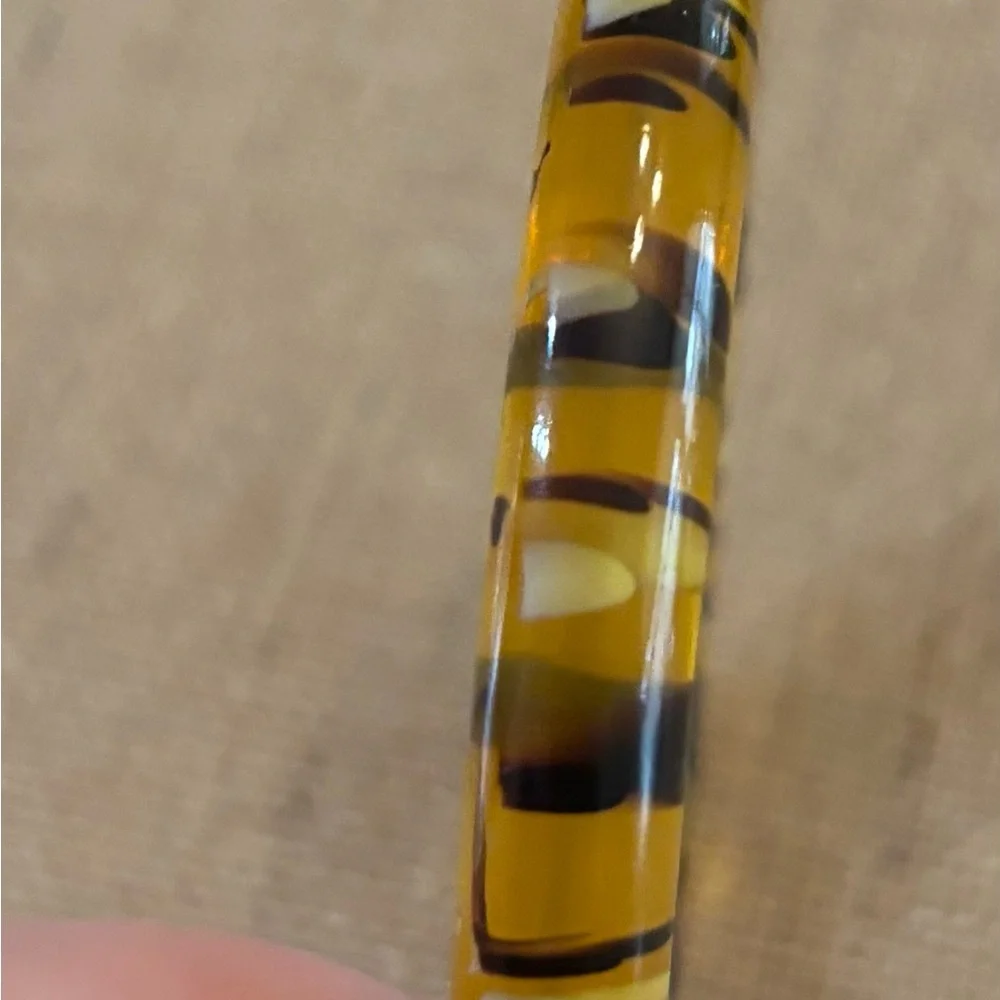 Vintage Tiger Stripes Lucite Bangle Bracelet diameter